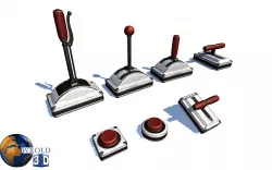 Toggle Switch Button Handle Pack Lowpoly 3d Model Low-poly  3D model