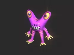 Twin Eye head toy alien  Low-poly  3D model