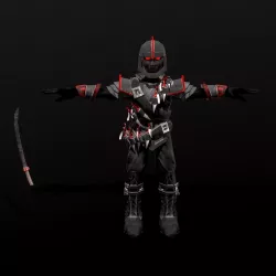 Undead Ninja Warrior Stylized Character Low-poly  3D model
