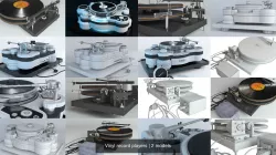 Vinyl record players 3D Model Collection