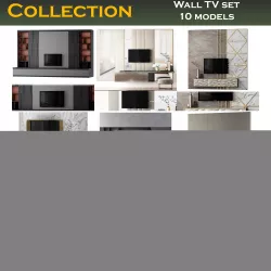 Wall TV 3d models collection 