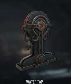 Water tap Pipe Sci fi  Low-poly  3D model