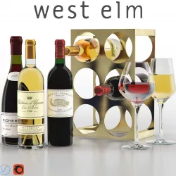 West Elm Metal Wine Rack 3D model
