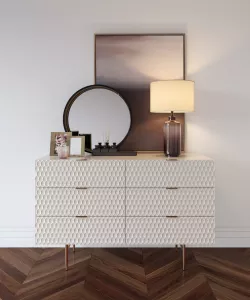 Westelm Audrey dresser with Zara Home decor set 3D model