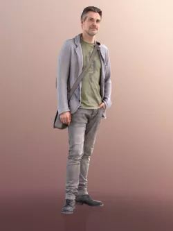 Will 10837 - Standing Casual Man Low-poly  3D model