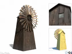 Windmill - Slav Architecture Low-poly  3D model