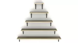 Wooden Wall Shelves with Powder Coated Brackets 3D model