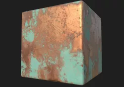 Worn Copper with Patina Parameter PBR Texture Texture