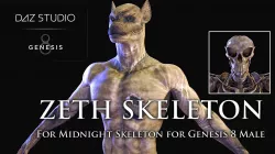 Zeth Skeleton for Midnight Skeleton for Genesis 8 Male Low-poly  3D model