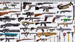 50 Army Weapons AR VR 3D Model Low poly Low-poly  3D model