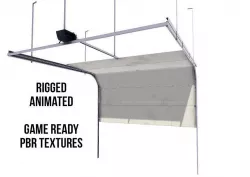 Animated Garage Door Low-poly  3D model