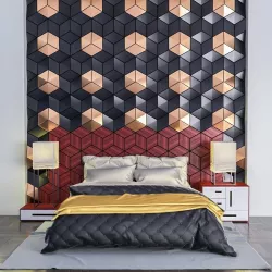 Bed Golden Black set  3D model