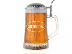 Beer Mug with Metal Cap 3D model