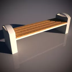 Bench 02 Low-poly  3D model