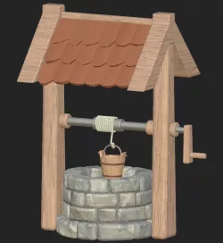 Cartoon stone well 3D model