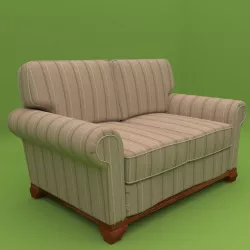 Couch 2 seats - Model English - Sillon 2 cuerpos Modelo Ingles 3D model