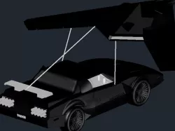 Darth Vader driving Knight Rider's KITT car while being airlifted by a Nighthawk spy plane
