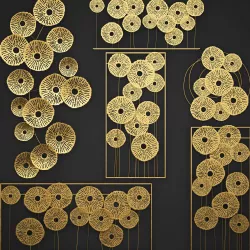 Gold Wall art Sculpture 3D model