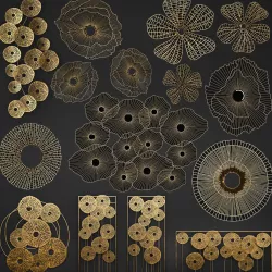 Gold Wall art Sculpture 3D model
