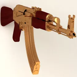 golden AK47 3D model