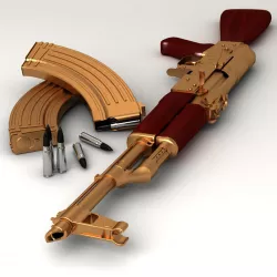 golden AK47 3D model