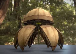 Hydraulic Sphere Bot - Forest Version Low-poly  3D model