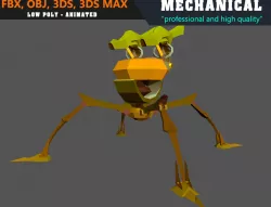 Low Poly Spiderbot 3D Model Animated - Game Ready Low-poly  3D model
