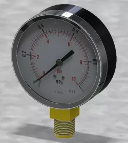 Manometer 0-1 MPa ( 0 - 10 bar )  G1/2" Diameter 100mm