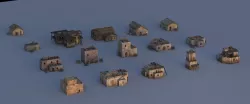 Medieval houses 3D model