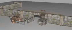 Military wall Low-poly  3D model
