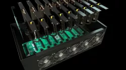 mining case with GPU inside 3D model