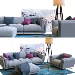  Nicoline Cooper Sofa with Armchair 3D model