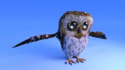 Owl with feather system - Cartoon style Low-poly  3D model