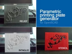 Parametric printing plate generator for OpenSCAD