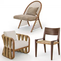 Rattan and Wicker Chairs I 3D model
