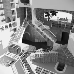 Relativity MC Escher 3D model