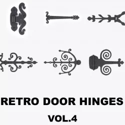 Retro door hinges collection vol 4  3D model