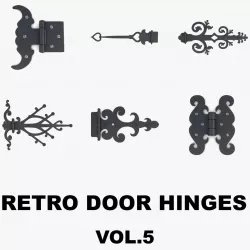 Retro door hinges collection vol 5 3D model