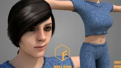 SEXY RIGGED WOMAN WITH CLOTHES 3D model