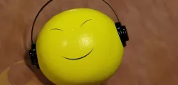 Smiley listening music