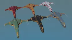 Spaceship Dagger Type 1 Merged Pack 1 Low-poly  3D model
