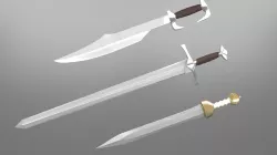 Swords props - low-hi-poly Low-poly  3D model