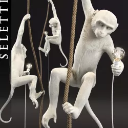 The Monkey Lamp Ceiling  Version by Seletti Low-poly  3D model