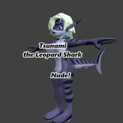 Tsunami the Leopard Shark NUDE no rigging Low-poly  3D model