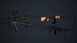 Weapons Pack Low Poly Mobile Ready Low-poly  3D model