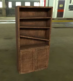 Wooden Bookcase  Low-poly  3D model