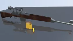 WW2 German Rifle Gewehr 43 for Blender Low-poly  3D model