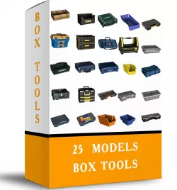 25 MODELS GARAGE BOXES Low-poly  3D model