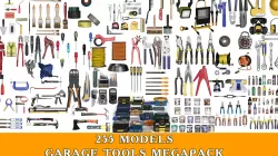 255 MODELS GARAGE TOOLS MEGAPACK Low-poly  3D model