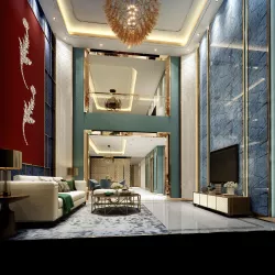 3D model of modern European style living room 3D model